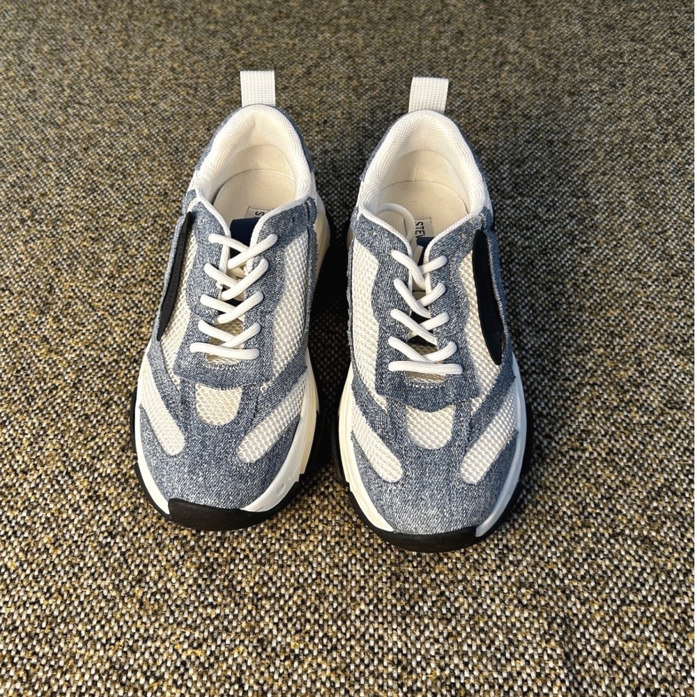 Steve‎ Madden Possession Denim Chunky Platform Sneakers Size 8